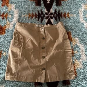 Toad&Co Tan Button-Front Mini Skirt